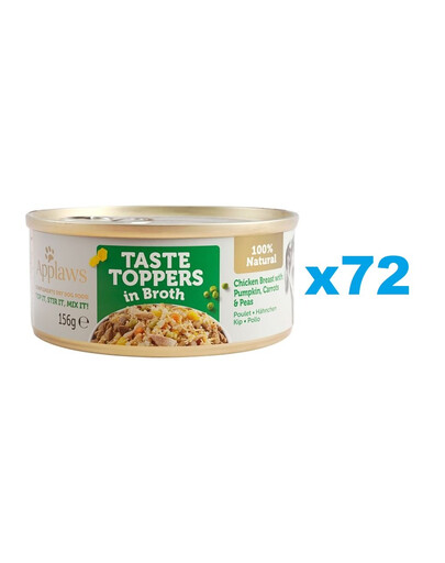 APPLAWS Taste Toppers Kuřecí prsa, dýně, hrášek ve vývaru 72x156 g