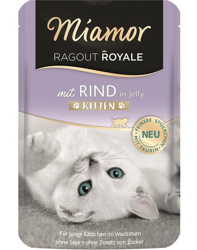 MIAMOR Ragout Royale in Jelly Beef Kitten sáček s hovězí želé pro koťata 100g