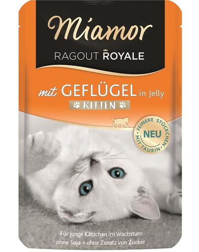 MIAMOR Ragout Royale in Jelly Poultry Kitten Sáček s drůbežím želé pro koťata 100g