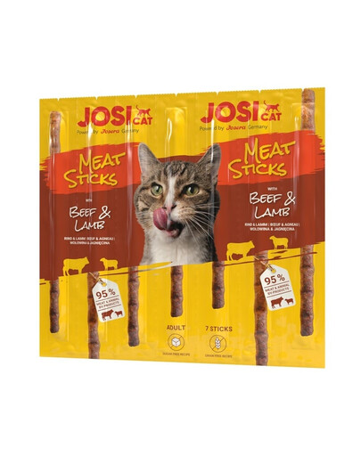 JOSERA JosiCat Meat Sticks hovězí a jehněčí tyčinky pro kočky 20x35 g