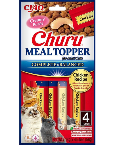 INABA Meal Topper Chicken 4x14 g smetanový doplněk s kuřecím masem do krmiva pro kočky