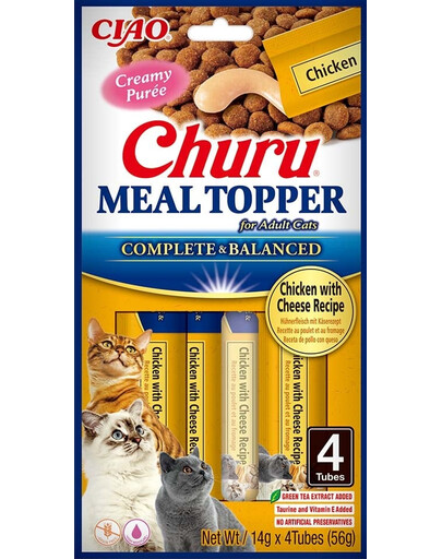 INABA Meal Topper Chicken Cheese 4x14 g smetanová přísada s kuřecím masem a sýrem pro kočky