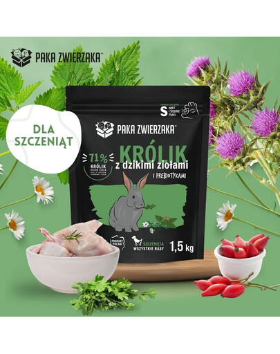 PAKA ZWIERZAKA Seventh Heaven Suché krmivo Rabbit s lesními bylinkami pro štěňata 1,5 kg