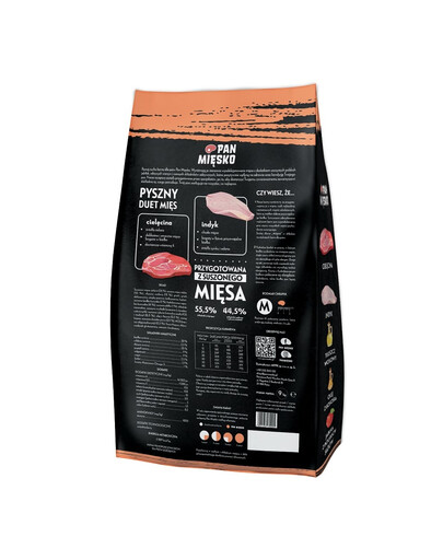 PAN MIĘSKO Telecí s krůtou M 9 kg