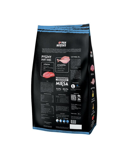 PAN MIĘSKO Telecí s křepelkou pro štěňata L 20 kg