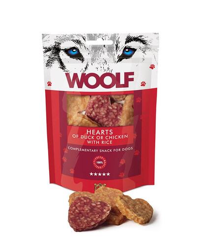 WOOLF Hearts Of Duck Or Chicken And Rice 100g