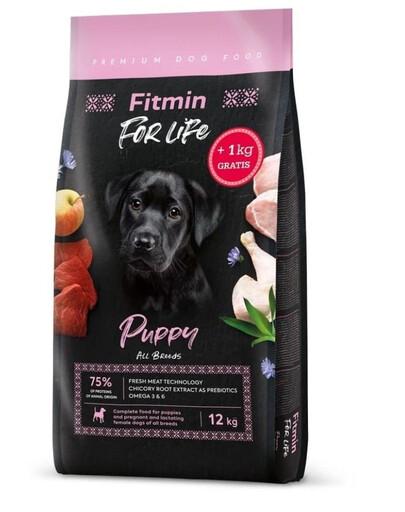 FITMIN Dog For Life Puppy krmivo pro štěňata 12 + 1 kg