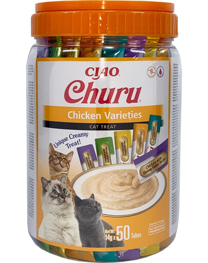 INABA Churu Variety Kuřecí kuře pro kočky dóza 50x14g (700g)