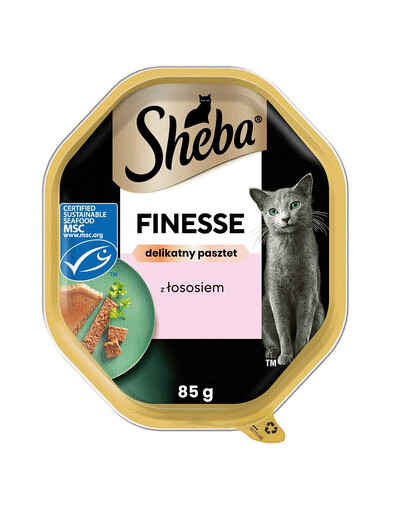 SHEBA Finesse Vanička s lososovou paštiku 22x85g