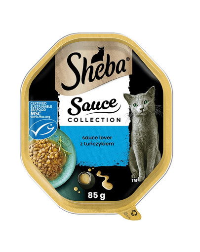 SHEBA Sauce Collection kapsička 85 g kousků v tuňákové omáčce