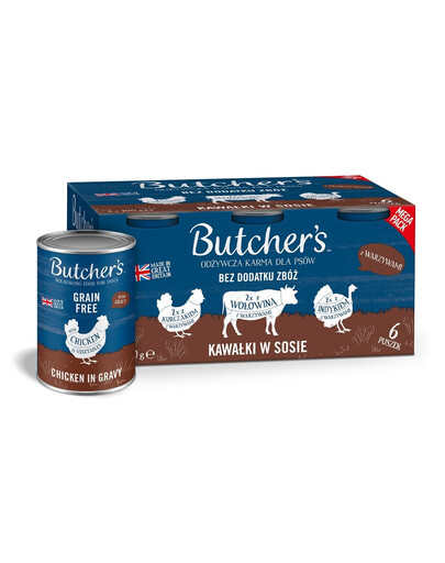 BUTCHER'S Original Recipe in gravy Mix chutí se zeleninou 6x400 g