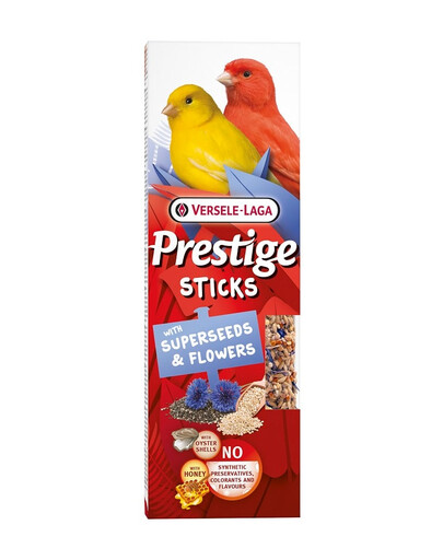 VERSELE-LAGA Prestige Sticks 2 baňky s vysoce výživnými semeny a květy pro kanárky 60g