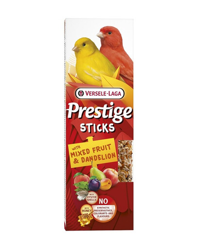 VERSELE-LAGA Prestige Sticks 2 baňky s ovocnou směsí a pampeliškou pro kanárky 60g