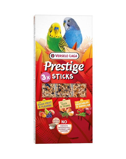 VERSELE-LAGA Prestige Sticks 3 různé baňky pro malé papoušky 90g