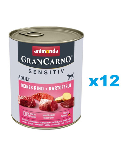 ANIMONDA Grancarno Sensitive hovězí maso s bramborem 12x800 g