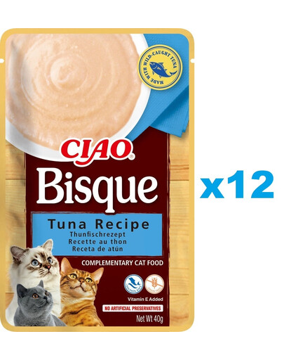 INABA CIAO Bisque Krémová tuňáková polévka pro kočky 12x40g