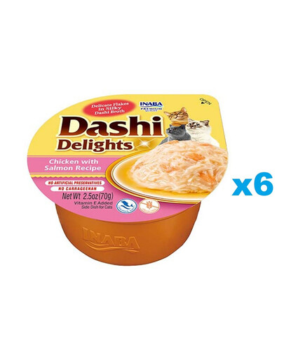 INABA Cat Dashi Delights Losos 6x70 g