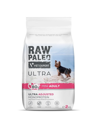 RAW PALEO Ultra Pork Mini Adult 2kg pro dospělé psy malých plemen vepřové