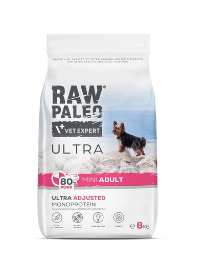 RAW PALEO Ultra Pork Mini Adult 8kg pro dospělé psy malých plemen vepřové