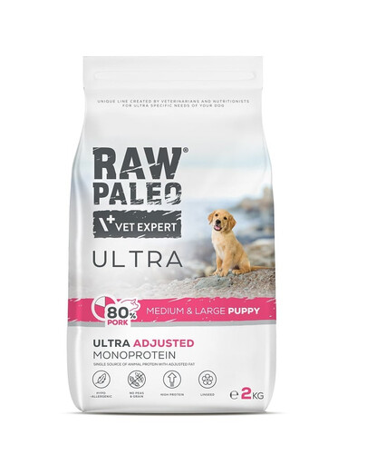 RAW PALEO Ultra Pork Medium&Large Puppy 2kg pro štěňata středních a velkých plemen vepřové