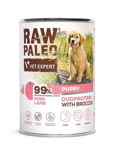 RAW PALEO Pork Lamb Puppy 400g Mokré krmivo s vepřovým a jehněčím masem pro štěňata