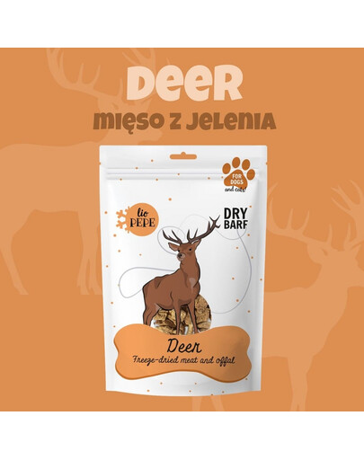 PAKA ZWIERZAKA PEPE Freeze-dried lyofilizované jelení maso 60 g
