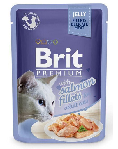 BRIT Premium Cat  Fillets in Jelly mokré krmivo s lososem pro kočky 24x85 g