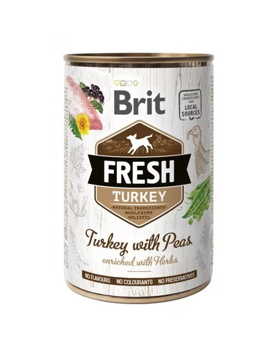 BRIT FRESH turkey & peas 400 g krůta s hráškem