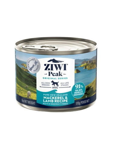 ZIWIPEAK Dog Original Series Mokré krmivo pro psy makrely a jehněčího 170g