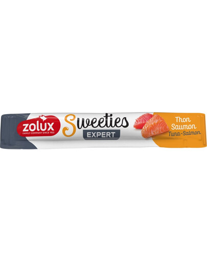 ZOLUX Krémová pamlsek pro kočky SWEETIES s tuňákem a lososem 14 g