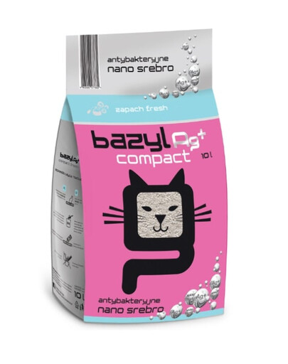 BAZYL Ag+ Compact Fresh 10 L bentonitová podestýlka s nano stříbrem se svěží vůní pro kočky