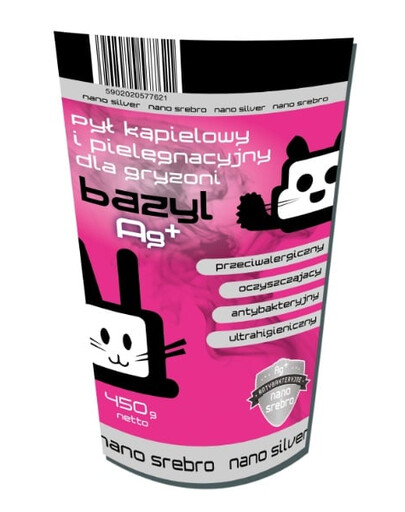 BAZYL Ag+ Bentonitový prášek pro hlodavce 450 g