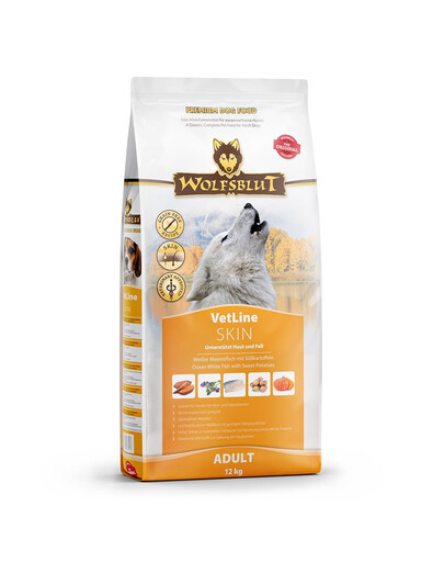 WOLFSBLUT VetLine Skin & Coat Dietní krmivo pro psy podporující kůži a srst 12 kg