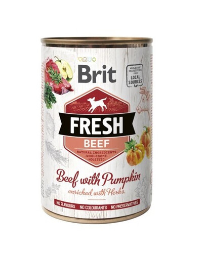 BRIT FRESH Beef with pumpkin 400 g hovězí a dýňové mokré krmivo pro psy