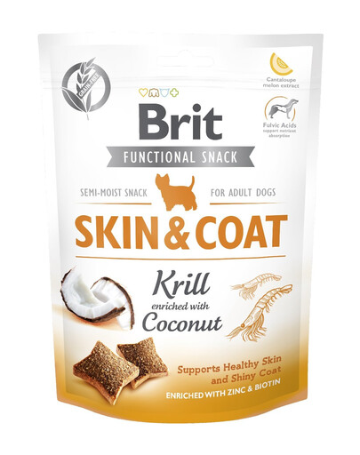 BRIT Care Dog Functional Snack Skin&Coat Krill 150g pochoutka s krilem na srst