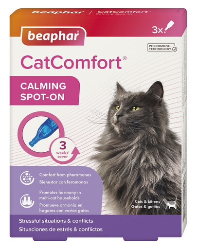 BEAPHAR CatComfort Calming Spot-On 3x0,55 ml s obsahem uklidňujících feromonů pro kočky