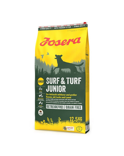 JOSERA Surf Turf Junior 12,5 kg Bezobilné krmivo pro štěňata s lososem a jehněčím masem