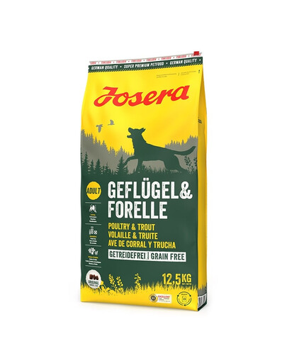 JOSERA Geflügel Forelle 12,5 kg bezobilné krmivo pro aktivní psy