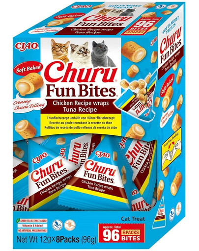 INABA Fun Bites Chicken with Tuna 8x12g kuřecí a tuňákové wrapy pro kočky