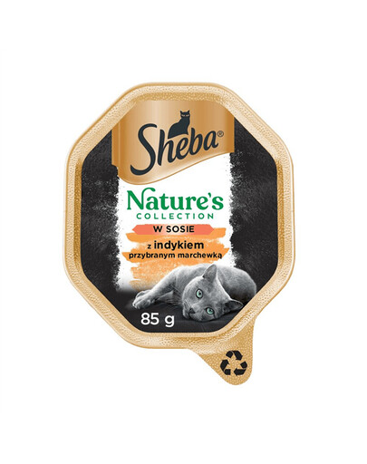 SHEBA Nature’s Collection paštika 22x85 g kompletní krmivo pro dospělé kočky, kousky s krůtím masem, zdobené mrkví v omáčce