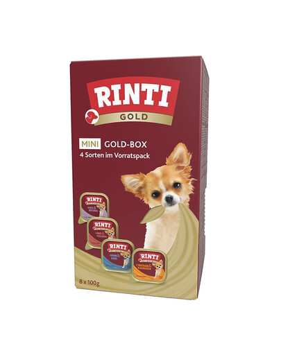 RINTI Gold Mini Multibox 8x100 g mokré krmivo pro dospělé psy malých plemen