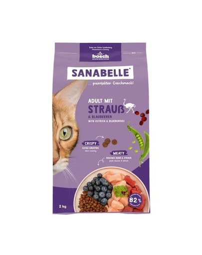 SANABELLE Adult Struś 2 kg dla dorosłych kotów