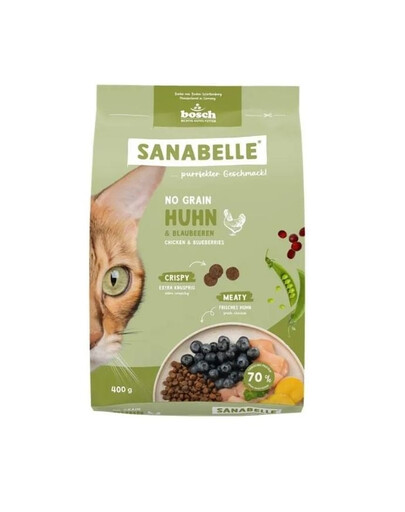 SANABELLE No Grain Kuřecí krmivo pro kočky 400g bez obilovin