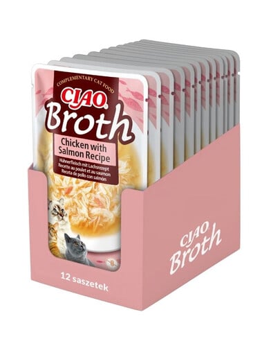 INABA CIAO Broth Kuřecí a lososový vývar pro kočky 12x40g