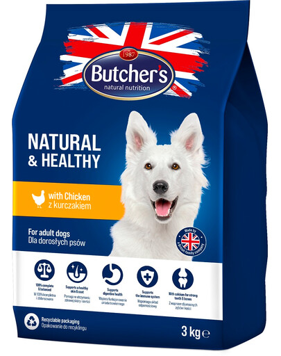 BUTCHER'S Natural&Healthy krmivo pro psy s kuřecím masem 3 kg