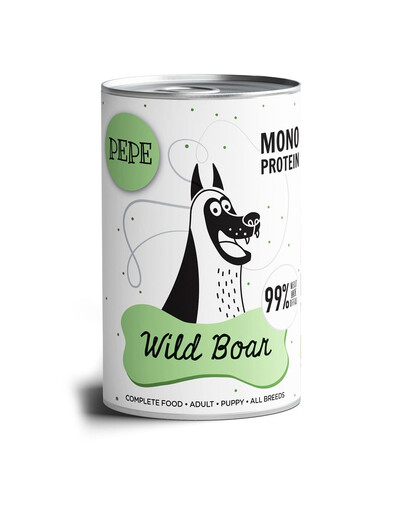 PAKA ZWIERZAKA PEPE Wild Boar 99% (zvěřina) 800 g monoproteinové krmivo