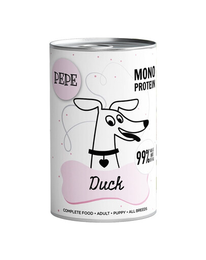 PAKA ZWIERZAKA PEPE Duck 99% (kachna) 800 g monoproteinové krmivo