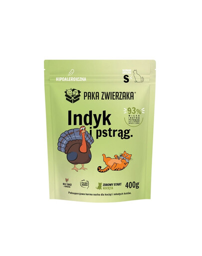 PAKA ZWIERZAKA Suché krmivo Krůta s pstruhem pro koťata S 400 g