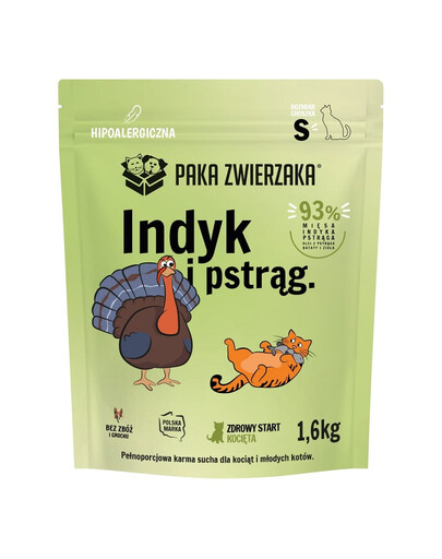 PAKA ZWIERZAKA Suché krmivo Krůta s pstruhem pro koťata S 1,6 kg