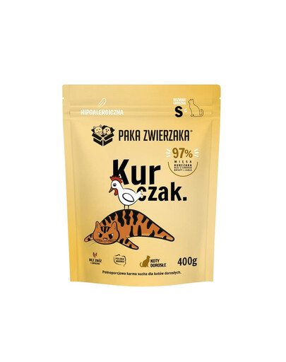 PAKA ZWIERZAKA Suché krmivo pro kočky s kuřecím masem S 400 g